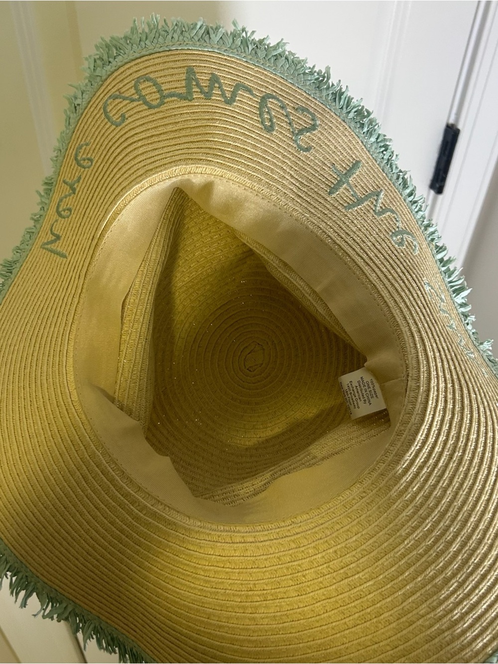 Bon Voyage Here Comes The Sun Women’s Embroidered Wide Brim Beach Hat NWT - Picture 6 of 7